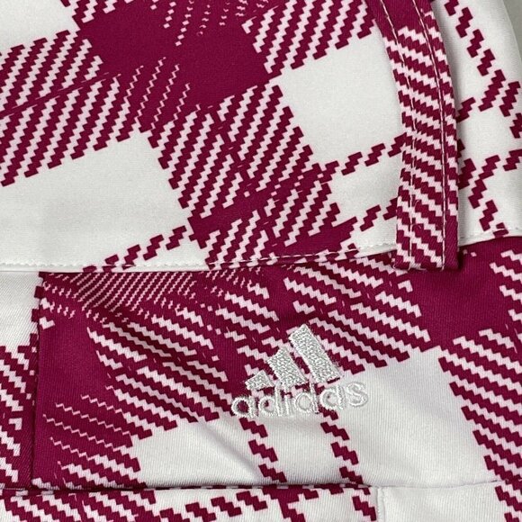 ADIDAS CLIMATE Bermuda Golf Shorts Women’s 4 Plaid Red/White Lightweight - Picture 10 of 12